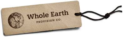 The brown "Whole Earth tag" logo the company used around the time of its first website launch.